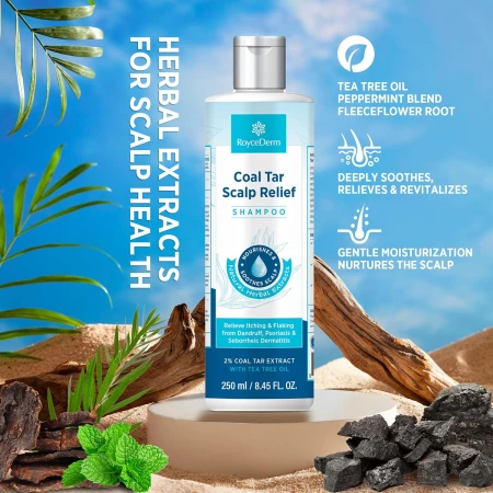 RoyceDerm Coal Tar Dandruff Shampoo Extra Strength 2% Coal Tar Extract Medicated Gel for Rapid Scalp Hair Relief targets dandruff, psoriasis, and seborrheic dermatitis - Hydrating &amp; Natural Fragrance 5.jpg