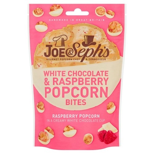 Przejdź do produktu Joe & Seph's White Chocolate & Raspberry Popcorn Bites 63g