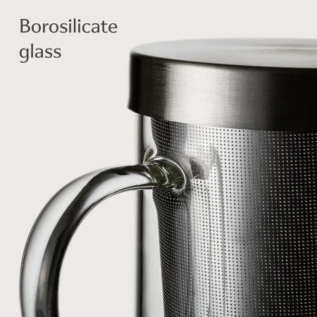 Cosumy Borosilicate Glass Tea Cup with Fine-Mesh Infuser &amp; Lid, Natural Cork Coaster 400ml 4.jpg