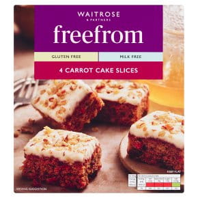 Przejdź do produktu Waitrose Free From Gluten & Milk 4 Carrot Cake Slices 118g