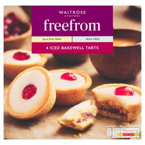 Przejdź do produktu Waitrose Free From Gluten & Milk 4 Cherry Bakewell Tarts 205g