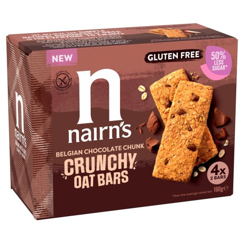 Przejdź do produktu Nairn's Gluten Free Belgian Chocolate Chunk Crunchy 4 x 2 Oat Bars 160g