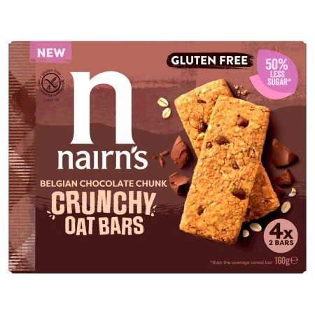 Nairn's Gluten Free Crunchy Oat Bars Belgian Chocolate Chunk 160g 2.jpg