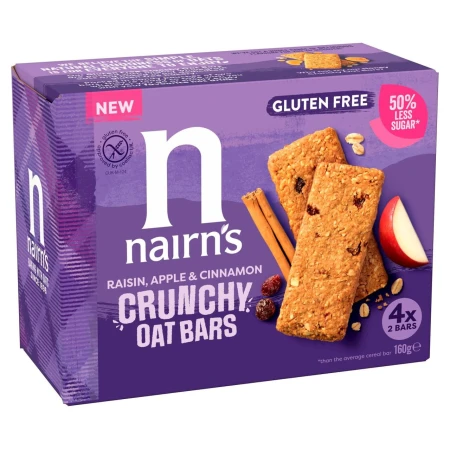 Nairn's Gluten Free Crunchy Oat Bars Raisin, Apple & Cinnamon 160g 2.jpg