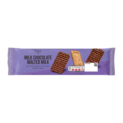 Przejdź do produktu Marks & Spencer Milk Chocolate Coated Malted Milk Biscuits 250g