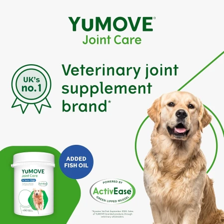 YuMOVE Higher Strength Hip & Joint Supplement with Green Lipped Mussel for Senior Dogs Aged 8+ 240 Tablets 2.jpg