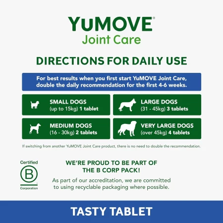 YuMOVE Higher Strength Hip & Joint Supplement with Green Lipped Mussel for Senior Dogs Aged 8+ 240 Tablets 5.jpg