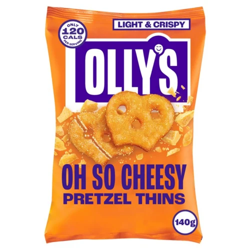 Przejdź do produktu Olly's Light & Crispy Pretzel Thins Oven Baked - Oh So Cheesy 140g