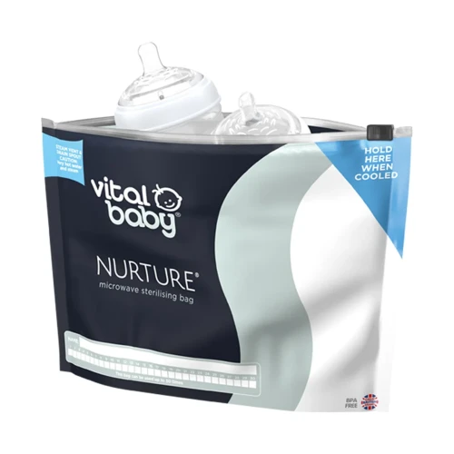 Przejdź do produktu Vital Baby NURTURE Microwave BPA Free Sterilising Bags - 5 Pack 