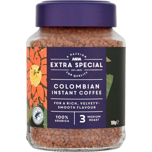 Przejdź do produktu ASDA Extra Special Colombian Instant Coffee 100% Arabica MEDIUM Roast 100g
