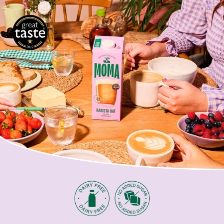 MOMA SUPER FOAMABLE Barista Dairy Free, Gluten-free, No Added Sugar Oats Drink 1L 2.webp