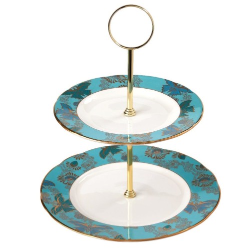 Przejdź do produktu Fortnum & Mason Fine Bone China High Tea Two Tier Cake Stand 25cm(H) x 21cm(W) x 21cm(D)