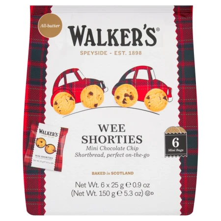 Walker's Shortbread Choc Chip Wee Shorties 6 X 25g.webp