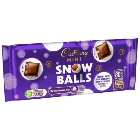 Cadbury Dairy Milk Mini Snowballs Chocolate Bar 110g.webp