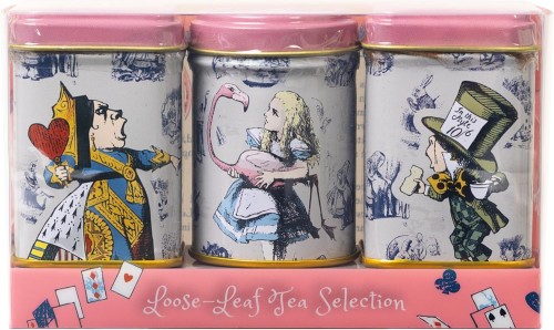 Przejdź do produktu New English Teas Alice in Wonderland Pink 3 Mini Loose-Leaf Tea Selection Tins - English Breakfast, English Afternoon & Earl Grey 70g
