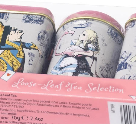 New English Teas Alice in Wonderland Pink 3x Mini Tea Tins English Breakfast, English Afternoon & Earl Grey 4.jpg