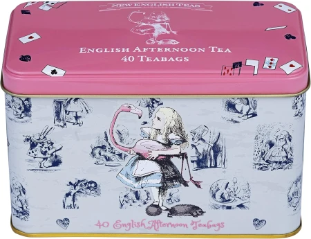 New English Teas Alice in Wonderland Tea Caddy in Pink with 40 English Afternoon Teabags.jpg