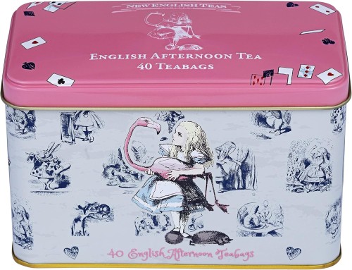 Przejdź do produktu New English Teas Alice in Wonderland Tea Caddy in Pink with 40 English Afternoon Teabags