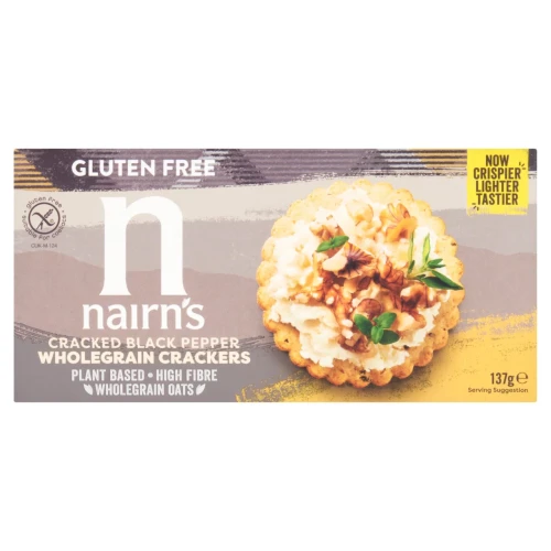 Przejdź do produktu Nairn's Gluten Free Cracked Black Pepper Wholegrain Crackers 137g