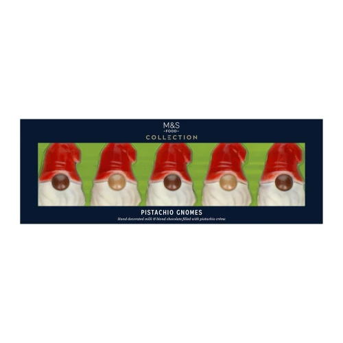 Przejdź do produktu Marks & Spencer Collection Milk & Blonde Chocolate Pistachio Gnomes 98g