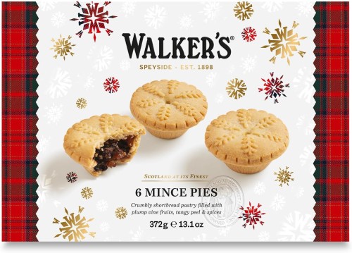 Przejdź do produktu Walker's 6 All Butter Shortbread Mince Pies 372g