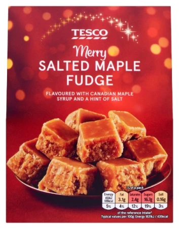 Tesco Salted Maple Fudge with Canadian Maple Syrup 150g.jpg