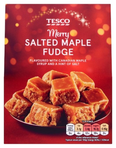 Przejdź do produktu Tesco Salted Maple Fudge with Canadian Maple Syrup 150g
