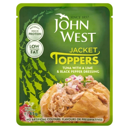 John West Jacket Toppers Tuna With a Lime & Black Pepper Dressing 85g.webp