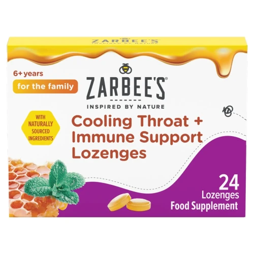 Przejdź do produktu Zarbee's Cooling Throat & Immune Support 24 Lozenges 6 Years +