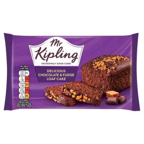 Przejdź do produktu Mr Kipling Delicious Chocolate & Fudge Loaf Cake 240g
