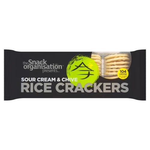 Przejdź do produktu The Snack Organisation Rice Sour Cream & Chive Crackers 100g