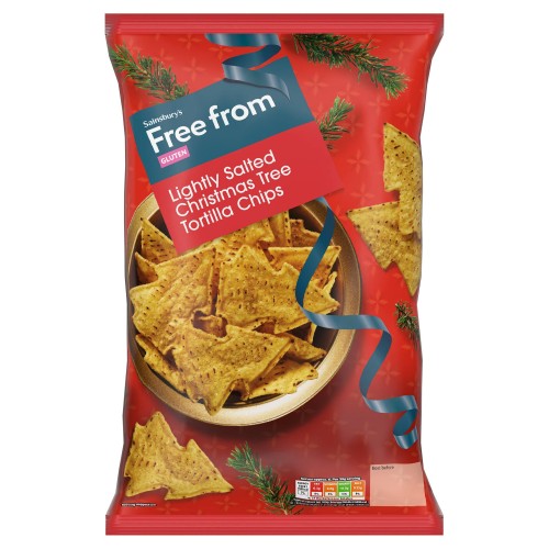 Przejdź do produktu Sainsbury's Free From GLUTEN Lightly Salted Christmas Tree Tortilla Chips 200g
