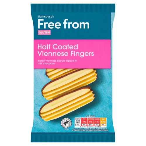 Przejdź do produktu Sainsbury's Free From GLUTEN Half Milk Chocolate Coated Viennese Fingers 120g