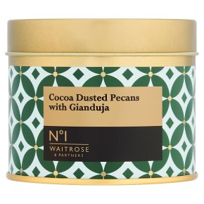 Przejdź do produktu Waitrose No. 1 Cocoa Dusted Caramelised Pecans Coated with Gianduja Chocolate Tin 140g