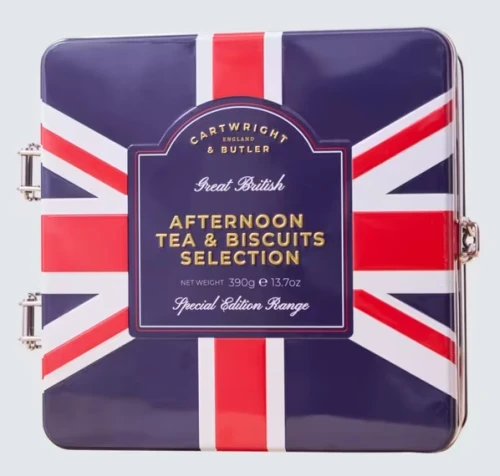 Przejdź do produktu Cartwright & Butler Union Jack Afternoon Tea & Biscuits Selection Gift Tin 390g