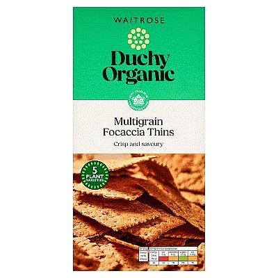Przejdź do produktu Waitrose Duchy Organic Multigrain Focaccia Thins 75g