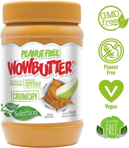 Przejdź do produktu Wowbutter 100 Percent NUT FREE Peanut Butter CRUNCHY 500g