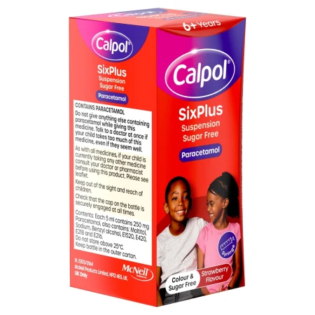 Calpol SixPlus Sugar Free Oral Suspension Strawberry 6+ Years 7.webp