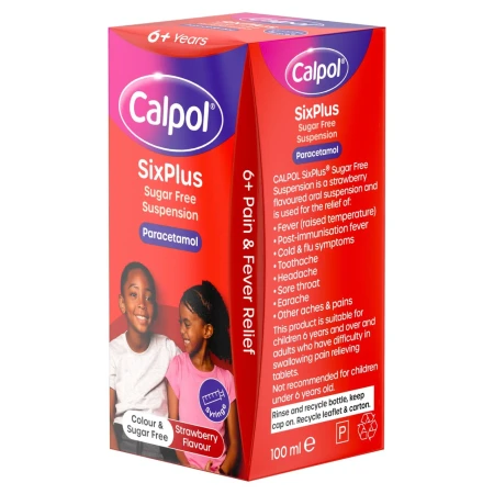 Calpol SixPlus Sugar Free Oral Suspension Strawberry 6+ Years 2.webp
