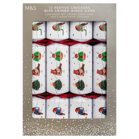 M&S 12 Fun Robins Family Christmas Crackers.webp