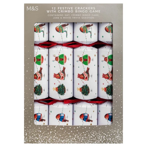 Przejdź do produktu Marks & Spencer 12 Festive Christmas Crackers with Crimbo Bingo Game