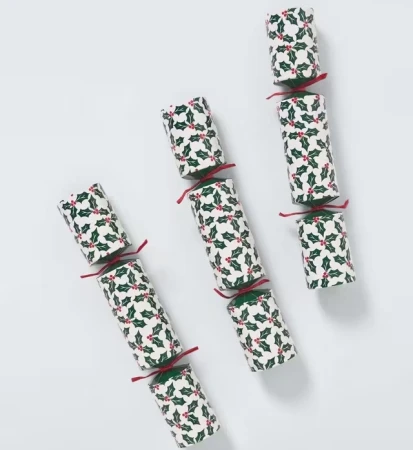 John Lewis Holly Christmas Crackers, Pack of 12, Red-Green 4.webp