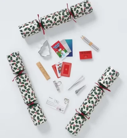 John Lewis Holly Christmas Crackers, Pack of 12, Red-Green 3.webp