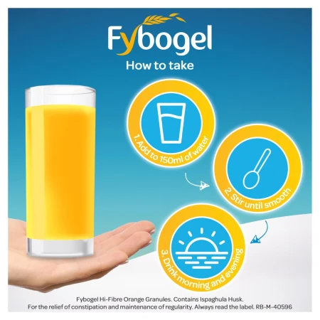 Fybogel Hi-Fibre Orange Flavour for Constipation Relief 3.webp