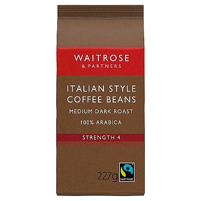 Waitrose Fairtrade Italian Style Dark Roast Coffee BEANS 227g 2.jpeg