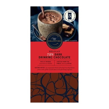 M&S Collection Belgian  5 Dark Drinking Chocolate Sachets 175g.webp