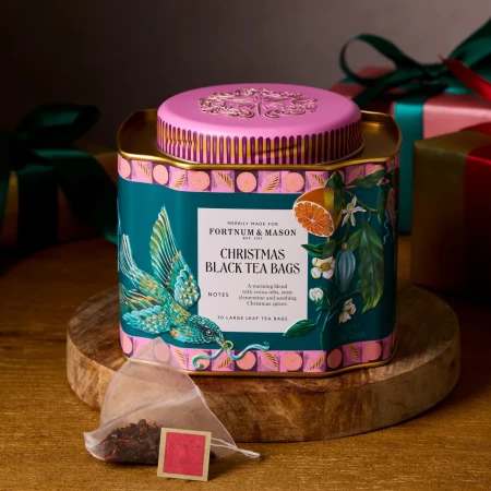 Fortnum & Mason Christmas Black Tea Tin, 30 Silky Tea Bags, 75g.webp