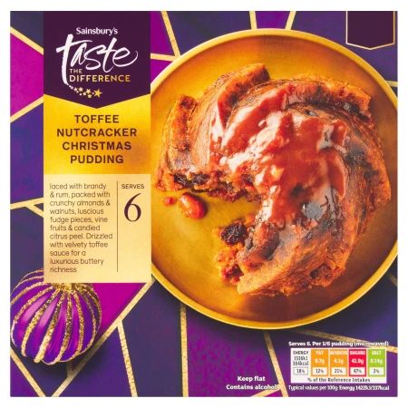 Sainsbury's Toffee Nutcracker Christmas Pudding, Taste the Difference 650g.webp