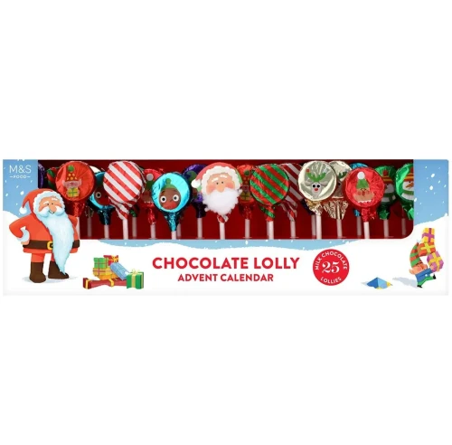 Przejdź do produktu Mark & Spencer Solid Milk Chocolate Lolly Advent Calendar 175g