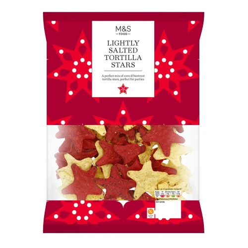 Przejdź do produktu Marks & Spencer Lightly Salted Corn & Beetroot Tortilla Stars 175g